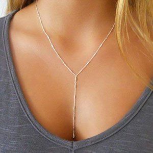 Sterling Silver Y Shape Lariat Necklace - Handmade